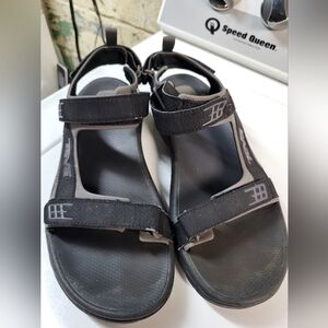 Mens Black Velcro Teva Sandals Size 11